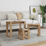  Gnijezdo stolova 3 kom. Umjetnički izrađeno drvo hrasta | shoptok.hr
