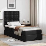  Krevet s od storage s uzglavljem Crna 90 x 200 cm Lažna koža | shoptok.hr