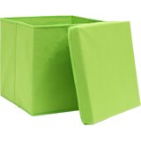  Kutije za pohranu i poklopci 10 kom zelene 32x32x32 cm tkanina | Eponuda.com