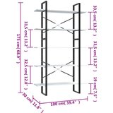 vidaXL ormarić za knjige s 5 razina sivi 100 x 30 x 175 cm od borovine | shoptok.hr