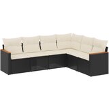 Maison Chic Seti vrtnega pohištva - Vrtna garnitura - Vrtni pohištvo set 6-delna z blazinami črna poli ratan, (21804947) | Shoptok.si
