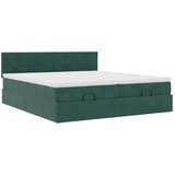 vidaXL Otomanski posteljni okvir z vzmetnicami zelen 200x200cm žamet, (21608104) Cene