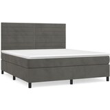  The Living Store Box spring postelja z vzmetnico temno siva 160x200 cm žamet - Box Spring Postelja, (21444494) | Shoptok.si