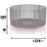 Neo-Sport vrtni trampolin 374 cm (12 ft) s vanjskom mrežom i ljestvama, crvena paukova mreža | shoptok.hr