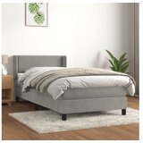  Box spring postelja z vzmetnico svetlo siva 90x200 cm žamet | Shoptok.si