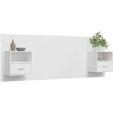  Posteljno vzglavje z omaricami bel konstruiran les, (20954089) | Shoptok.si