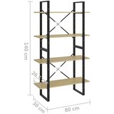 Ormarić za knjige s 4 razine boja hrasta 80x30x140 cm iverica | shoptok.hr