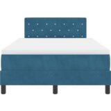 Box Posteljni okvir s vzmetnico temno modra majhna dvojna žamet, (22051323) | Shoptok.si