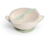 BabyOno Posuda za hranjenje + žlica, bež/zelena | shoptok.hr