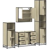  4-dijelni set kupaonskog namještaja boja hrasta sonome drveni | shoptok.hr