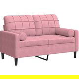  Kavč dvosed z okrasnimi blazinami roza 120 cm žamet, (21749648) | Shoptok.si