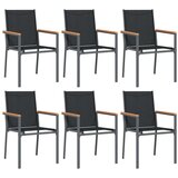  7-dijelni vrtni blagovaonski set crni od tekstilena i čelika | shoptok.hr