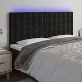 vidaXL LED uzglavlje crno 160x5x118/128 cm baršunasto | shoptok.hr