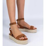Gemre Brown platform espadrille sandals Kalesio | ePonuda.com