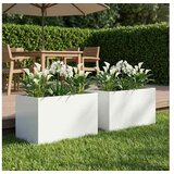 vidaXL Vrtna saksija 2 kom. Bijela 60 x 40 x 40 cm Čelična vrata - Bijela 60 x 40 x 40 cm 2 Cijene
