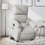 Maison Chic masažni naslanjač - Relax naslanjač s funkcijo vstajanja svetlo siva mikrovlakna, (22061815) | Shoptok.si