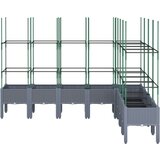  Cvetlično korito z oporno mrežo sivo 200x160x142,5 cm PP | Shoptok.si