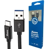 Kabl USB Tip C muški na Tip A muški 2M 3A, PVC crni pvc