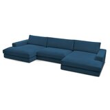 Bobochic Paris Tamno plava kutna garnitura od samta (u obliku slova "U") Leonard – | shoptok.hr