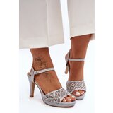 Kesi Embellished D&A High Heeled Sandals Silver | shoptok.hr