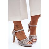 Kesi Embellished D&A High Heeled Sandals Silver Cene