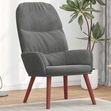  Opuštajuća fotelja tamno siva baršunasta | shoptok.hr