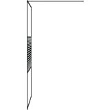 vidaXL Pregrada za tuš črna 100x195 cm prozorno ESG steklo | Shoptok.si