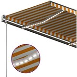  Ročno zložljiva tenda z LED lučkami 3,5x2,5 m rumena in bela, (20728656) | Shoptok.si