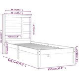  Posteljni okvir iz trdnega lesa 90x190 cm, (20903697) | Shoptok.si