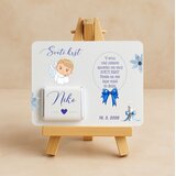  Krstni konfet z angelčkom in čokoladico v modri barvi KRDAR 08-03 | Shoptok.si