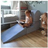 MeowBaby Siva žametna pena otroško igrišče 225x90x30 cm Montessori - | Shoptok.si