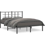 vidaXL Kovinski posteljni okvir z vzglavjem črn 140x190 cm | Shoptok.si