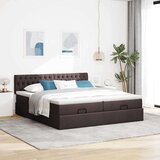  Okvir kreveta s madracima tamnosmeđi 160x200cm tkanine | shoptok.hr