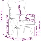  Fotelja Crna 69 x 74 x 93 cm Baršun | shoptok.hr