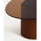 Kave Home Rjava klubska mizica s stekleno mizno ploščo 74x81,5 cm Olir – | Shoptok.si