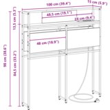 vidaXL Skladiščni naslon Dimljeni hrast 100 cm Konstruiran les | Shoptok.si