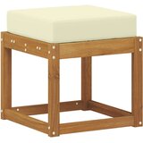  Vanjska stolica klupa s jastukom Prirodna 43 x 43 x 37 cm - Prirodna boja i krem 40 cm Otvoreno područje nogu | shoptok.hr