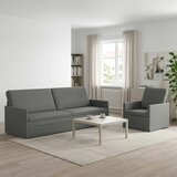  Set sofe 2 pcs Tamnosiva Tkanina - Tamnosiva 1-Sjedalo + 3-Sjedalo (210 cm) | shoptok.hr