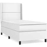  Krevet s oprugama i madracem bijeli 90 x 200 cm od umjetne kože | shoptok.hr