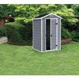 x vrtna hiška manor 4x3 (196 x 128 94 cm, umetna masa, nosilnost: 200 kg/m2, siva) | Shoptok.si