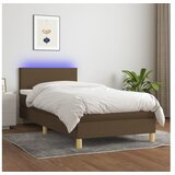  Krevet box spring s madracem LED tamnosmeđi 100x200 cm tkanina | shoptok.hr