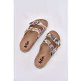 Lee Cooper Patterned Women Slippers On Cork Platform With Buckles | Shoptok.si