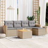  6-dijelni set vrtnih sofa s jastucima bež od poliratana | shoptok.hr