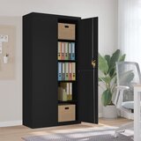 vidaXL Arhivska omara črna 90x40x180 cm jeklo | Shoptok.si