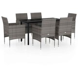  7-dijelni vrtni blagovaonski set s jastucima sivo-crni Siva Dužina stola 140 cm | shoptok.hr