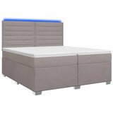  Boxspring krevet s madracem Sivosmeđa 200 x 200 cm Tkanina - Sivosmeđa 200 x 200 cm Dizajn linija | shoptok.hr