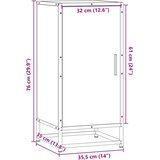 vidaXL Komoda boja hrasta 35,5x35x76 cm konstruirano drvo i metal | shoptok.hr