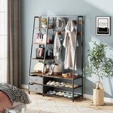  Industrijski obešalnik s klopjo za čevlje, dim.122x40x180 cm (rustikalno rjava) | Shoptok.si