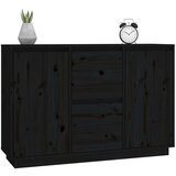  Komoda crna 111 x 34 x 75 cm od masivne borovine | shoptok.hr