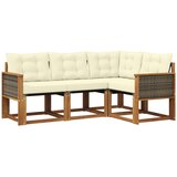 vidaXL Zunanja garnitura za sedenje z blazino 4 pcs Naravna in smetana, (5000272826) | Shoptok.si
